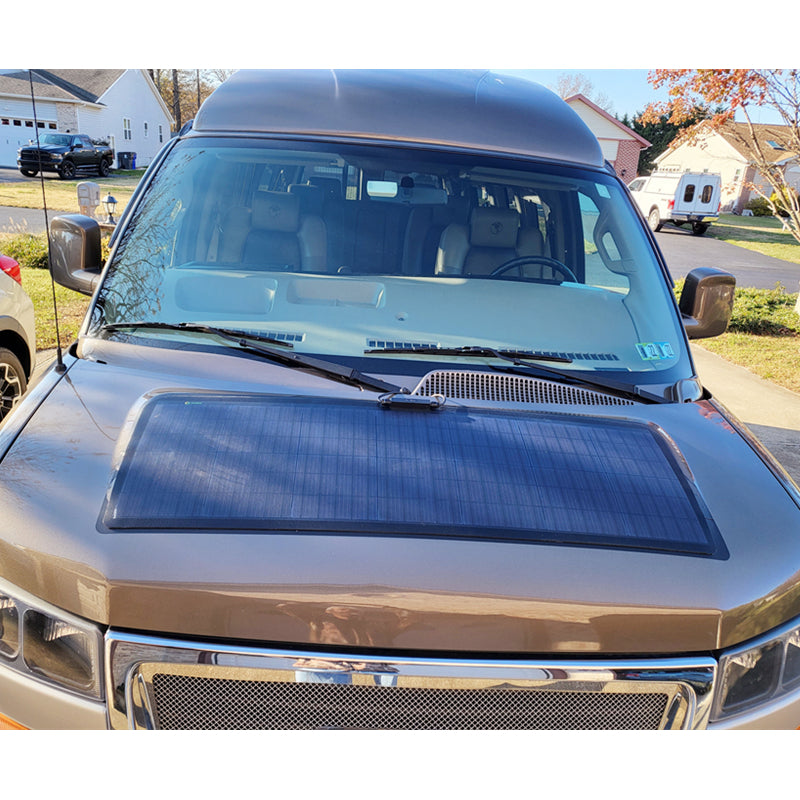 Load image into Gallery viewer, Chevrolet Express Van Lensun 75W Hood Flexible Solar Panel