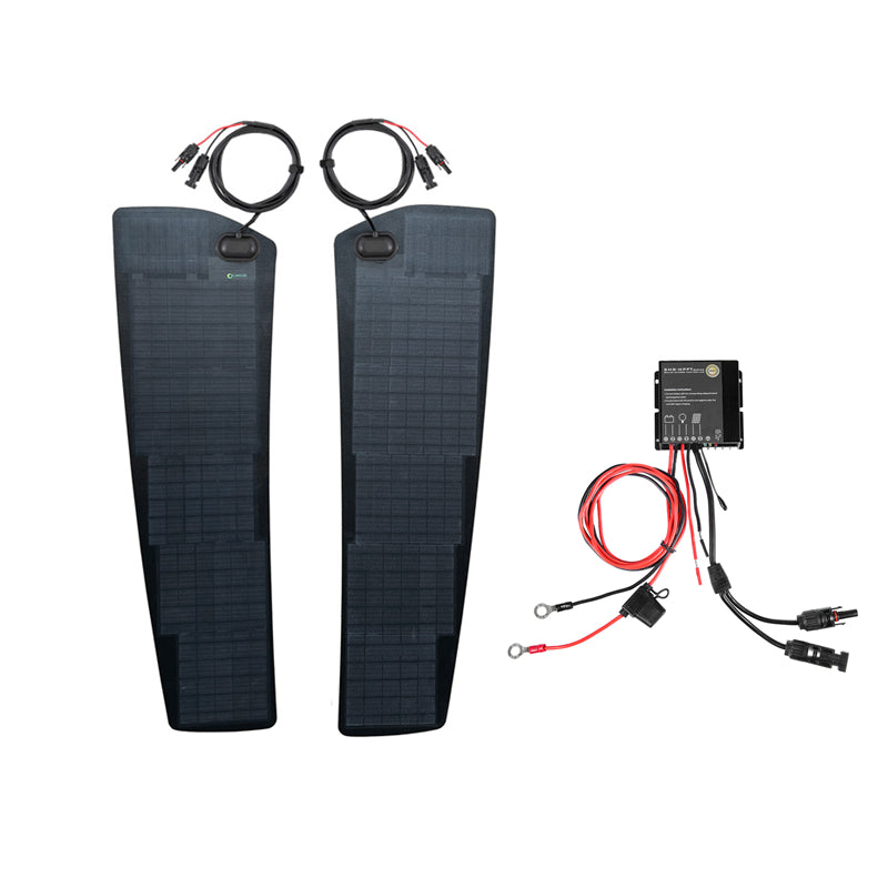 تحميل الصورة إلى عارض المعرض، Dodge Ram 1500 4th Gen (2009-2018) Lensun 70W Hood Flexible Solar Panel