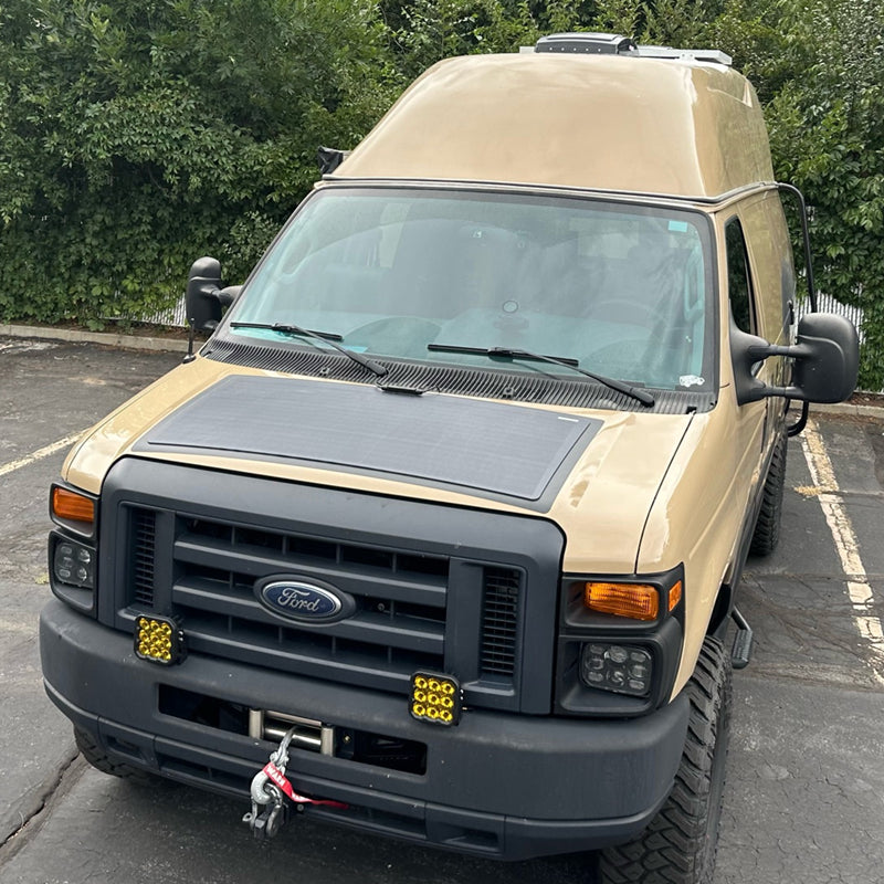 Load image into Gallery viewer, Ford Cargo Van (2008-Present) E250 E350 Lensun 110W Hood Solar Panel