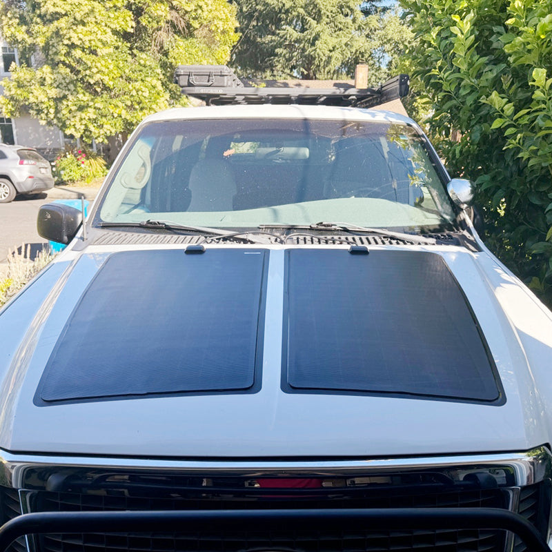 تحميل الصورة إلى عارض المعرض، Ford Excursion Lensun 140W 12V Hood/Bonnet Flexible Solar Panel