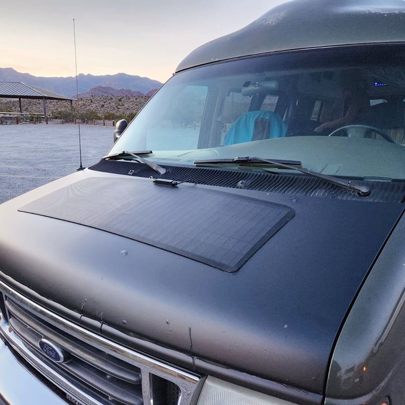 Load image into Gallery viewer, Ford Econoline E250 Van Lensun 75W Hood Flexible Solar Panel