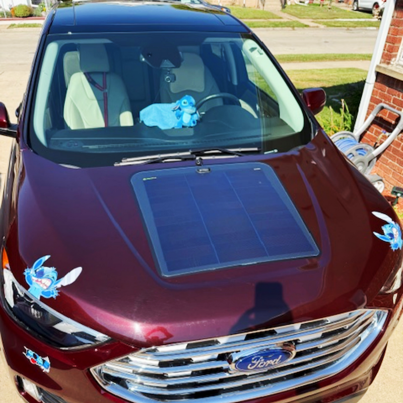Load image into Gallery viewer, Ford_Edge_Lensun_75W_Hood_Solar_Panel-1