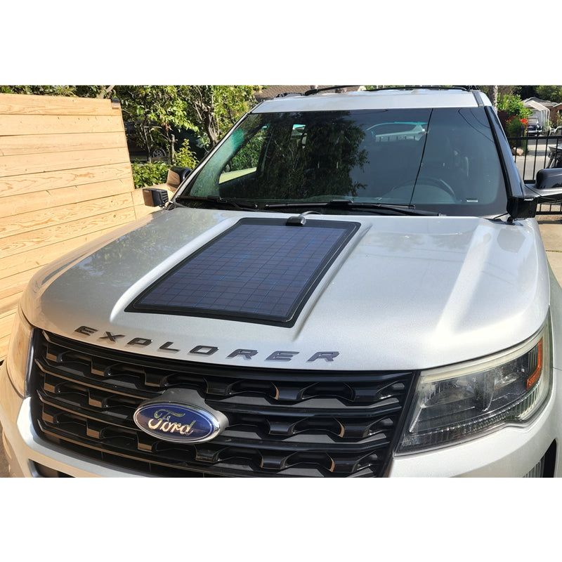 Load image into Gallery viewer, Ford Explorer (2016-Present) Lensun 50W 12V Hood Flexible Solar Panel