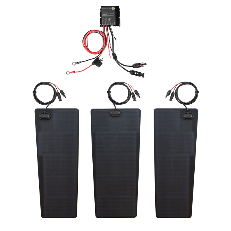 تحميل الصورة إلى عارض المعرض، GMC Sierra 1500 (2014–2019) Lensun 115W 12V Hood Flexible Solar Panel-3