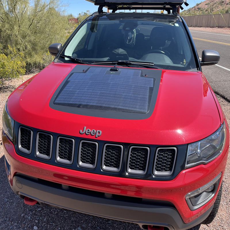 Load image into Gallery viewer, Jeep Compass 2nd Gen (2018-present) Lensun 65W Hood Flexible Solar Panel