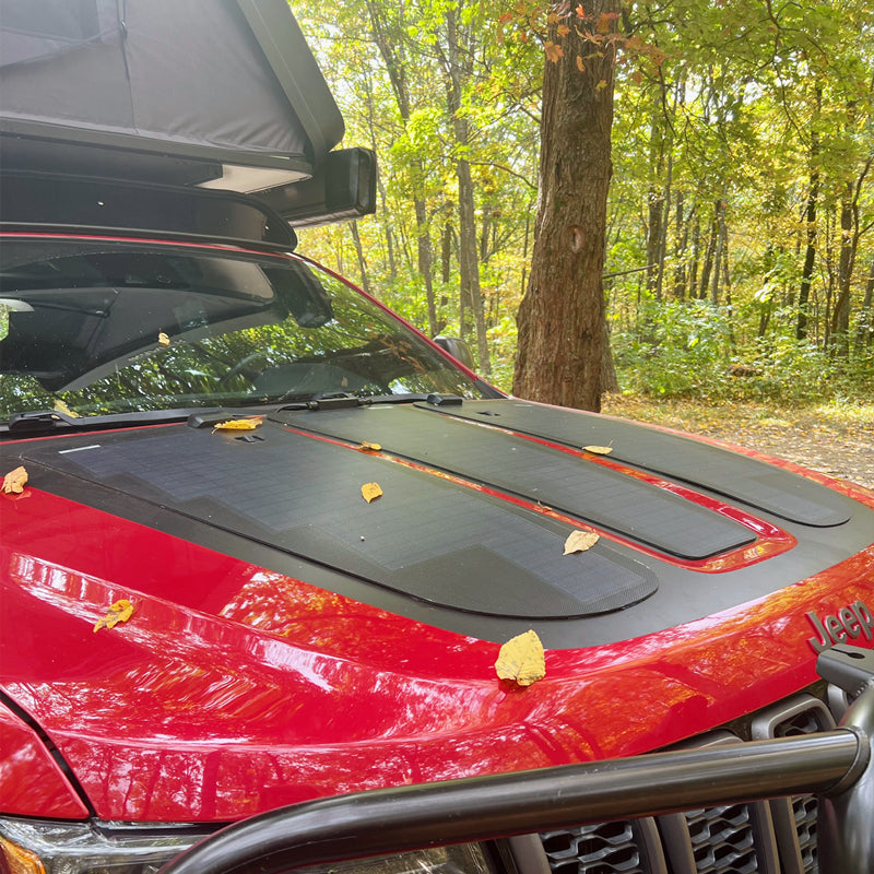 Load image into Gallery viewer, Jeep Grand Cherokee WK2 (2011-2021) Lensun 120W Hood Flexible Solar Panel