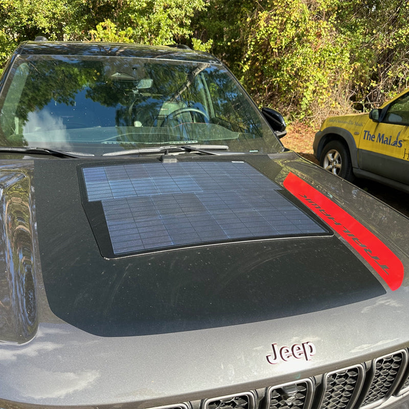 Load image into Gallery viewer, Jeep Grand Cherokee WL (2021-Present) Lensun 85W Hood Flexible Solar Panel