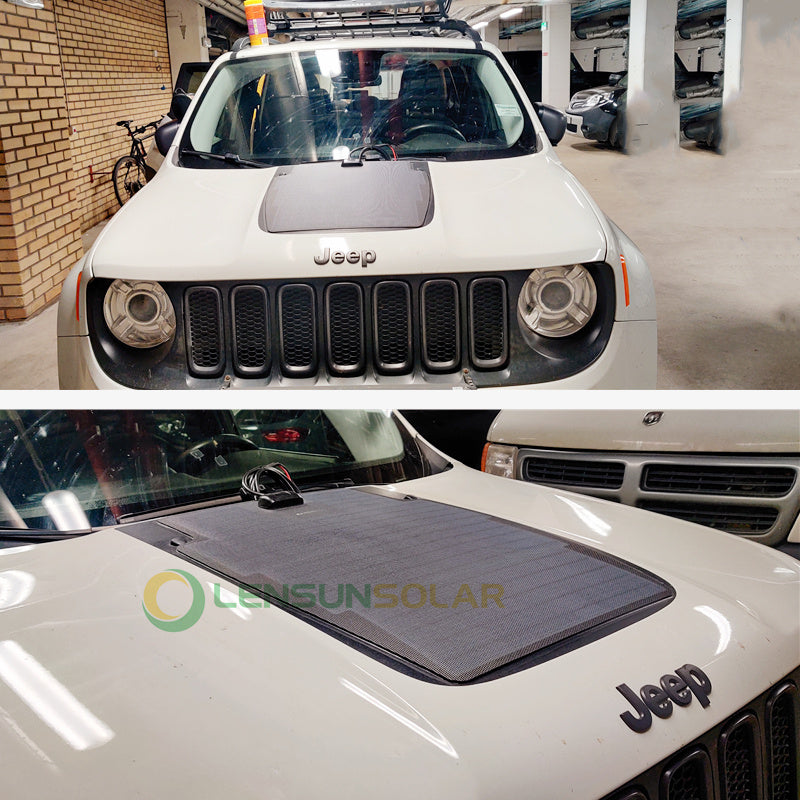 Load image into Gallery viewer, Jeep Renegade BU (2014-present ) LensunSolar 45W Hood Flexible Solar Panel