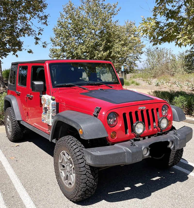 Load image into Gallery viewer, Jeep Wrangler JK Lensun 105W Hood/Bonnet Flexible Solar Panel