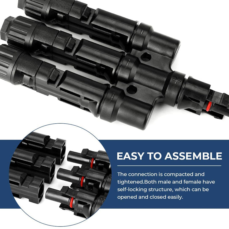 تحميل الصورة إلى عارض المعرض، كابلان شمسيان بطول 5 أمتار و16 قدمًا + زوج واحد من موصلات الفروع Y 1 إلى 4