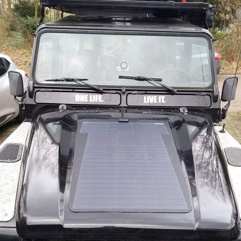 Load image into Gallery viewer, Land Rover Defender 110/90 (1984-2006) Lensun 75W Hood Flexible Solar Panel