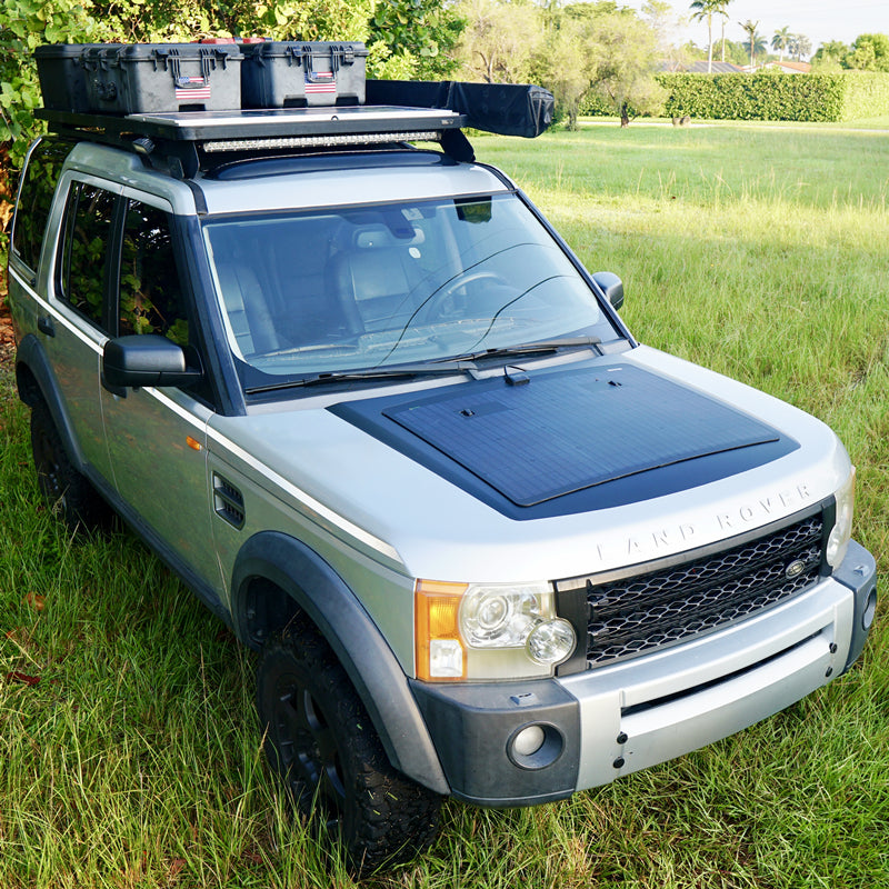 Load image into Gallery viewer, Land Rover Discovery LR3/LR4 Lensun 110W Hood/Bonnet Flexible Solar Panel