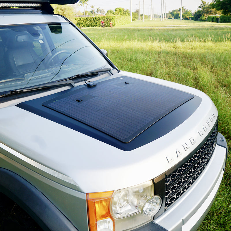 Load image into Gallery viewer, Land Rover Discovery LR3/LR4 Lensun 110W Hood/Bonnet Flexible Solar Panel