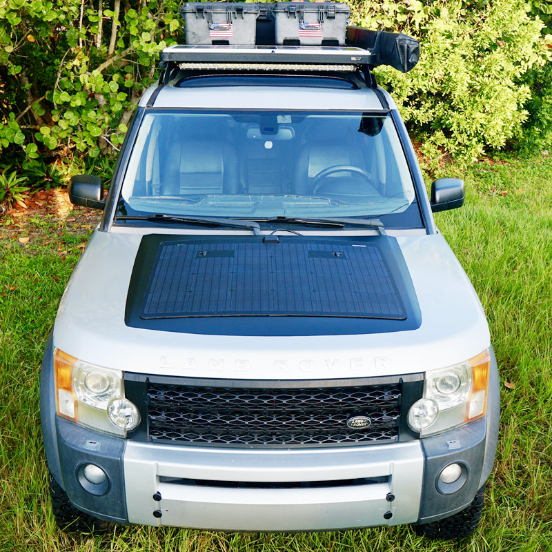 Load image into Gallery viewer, Land Rover Discovery LR3/LR4 Lensun 110W Hood/Bonnet Flexible Solar Panel