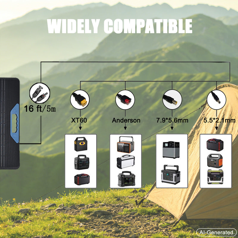 Load image into Gallery viewer, Lensun-100W-12V-Waterproof-Foldable-Solar-Panel-4