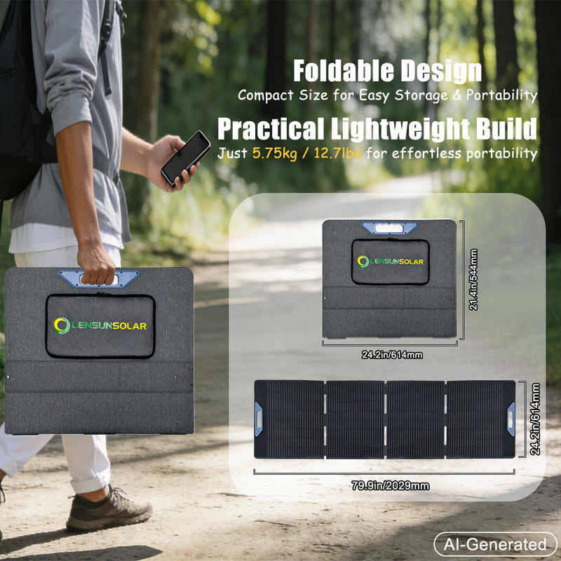 Load image into Gallery viewer, Lensun-200W-12V-Waterproof-Foldable-Solar-Panel-3