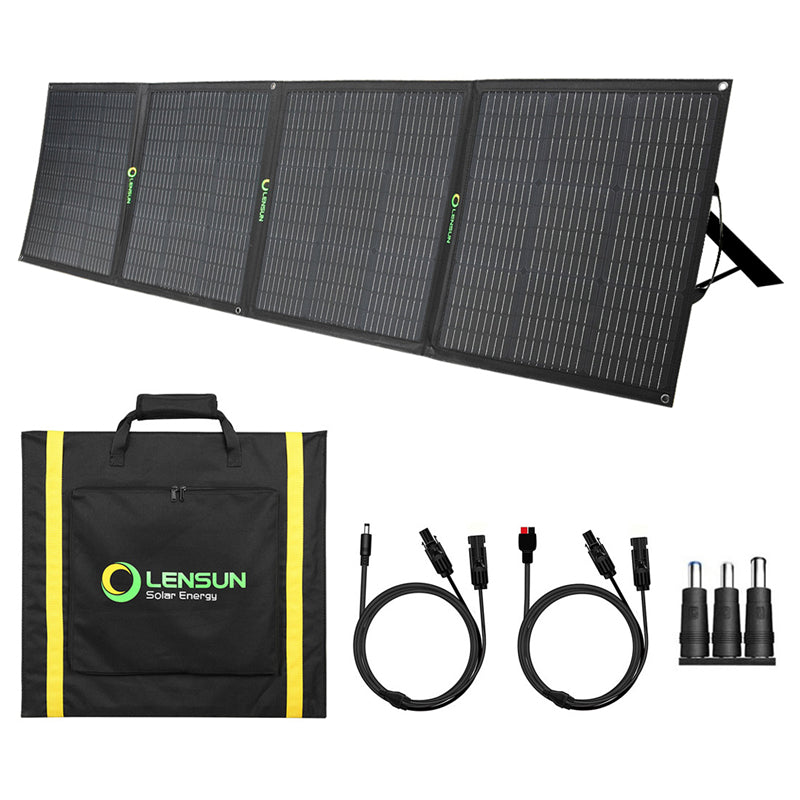 Load image into Gallery viewer, Lensun 200W Folding Solar Panel for Power Station 12V Battery