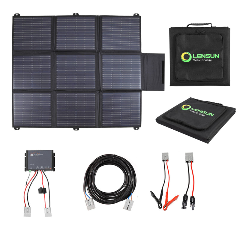 Load image into Gallery viewer, Lensun 200W 12V Solar Blanket with Waterproof MPPT Regulator