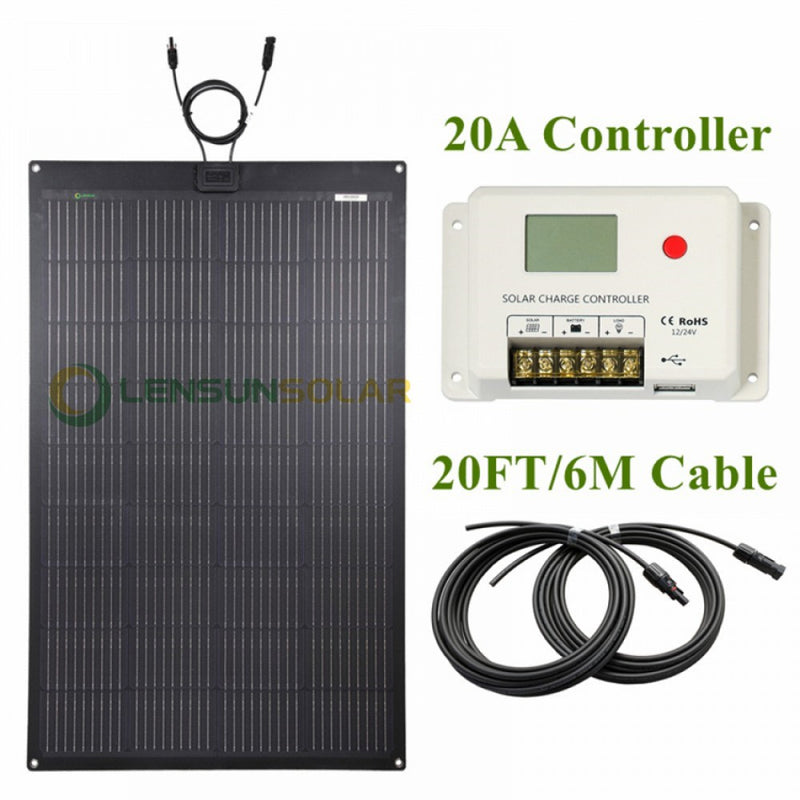 Load image into Gallery viewer, LensunSolar 150W 12V Flexible Solar Panel With 20A Controller