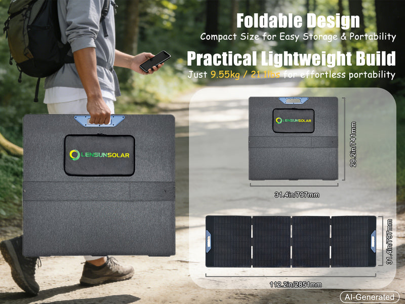 Load image into Gallery viewer, LensunSolar-400W-Waterproof-Foldable-Solar-Panel-3