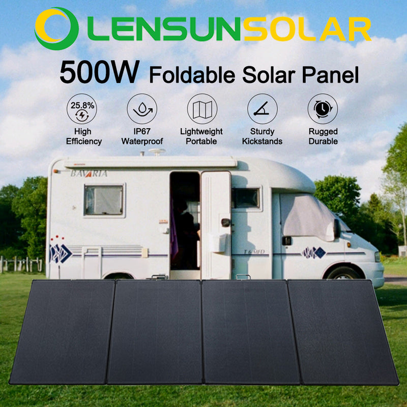 Load image into Gallery viewer, Lensun_Waterproof_500W_Portable_Solar_Panel_Suitcase
