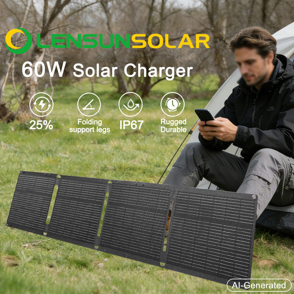 Lensunsolar 60W Waterproof Foldable Solar Panel – LensunSolar