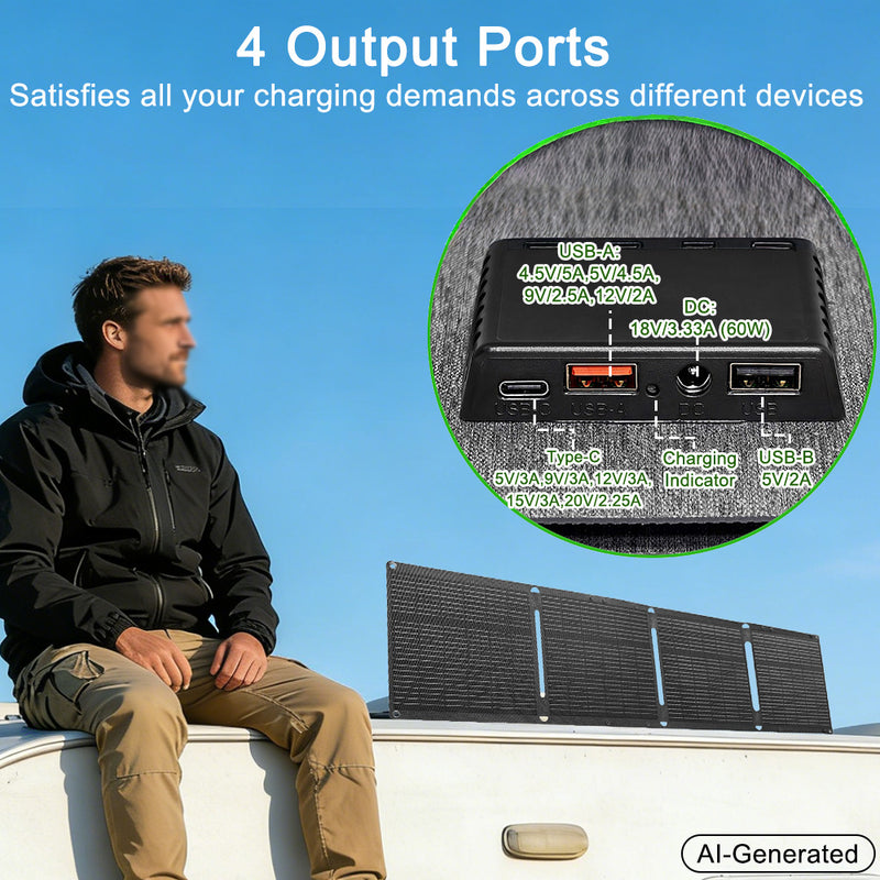 Load image into Gallery viewer, Lensunsolar-60W-Waterproof-Foldable-Solar-Panel-3