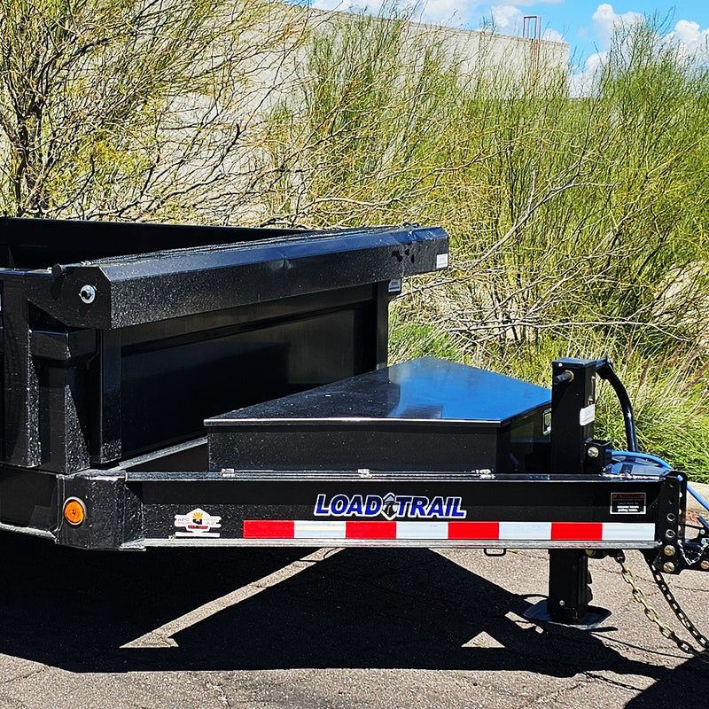 Load image into Gallery viewer, Load Trail 14k Dump Trailer Tapered Storage Box Lensun 80W 12V Flexible Solar Panel