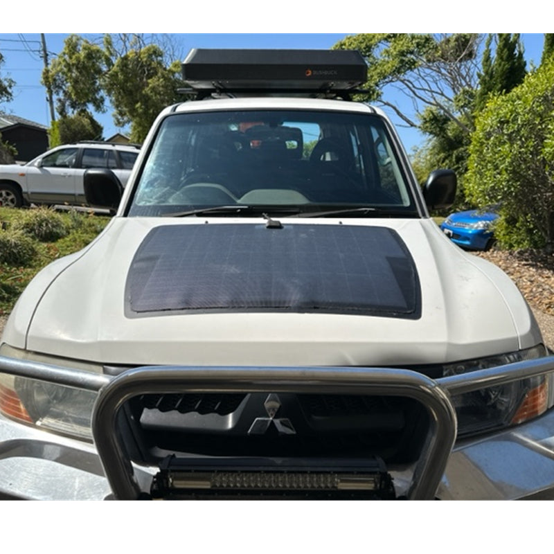 Load image into Gallery viewer, Mitsubishi Pajero(Montero, Shogun) Lensun 100W 12V Car Hood Flexible Solar Panel