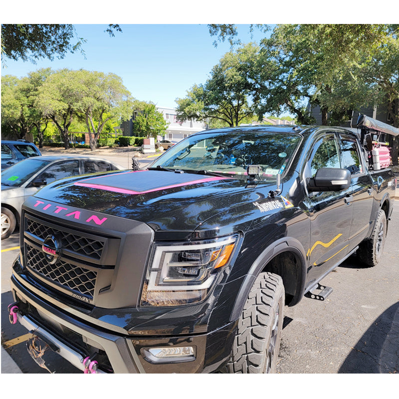تحميل الصورة إلى عارض المعرض، Nissan Titan 2nd Gen (2016-Present) Lensun 85W Hood Flexible Solar Panel-1