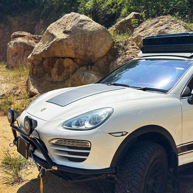 Load image into Gallery viewer, Porsche_Cayenne_2nd_Gen_Lensun_75W_Hood_Solar_Panel_3
