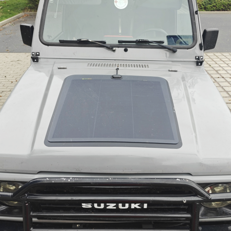 Load image into Gallery viewer, Suzuki-Jimny-Lensun-70W-Bonnet-Flexible-Solar-Panel
