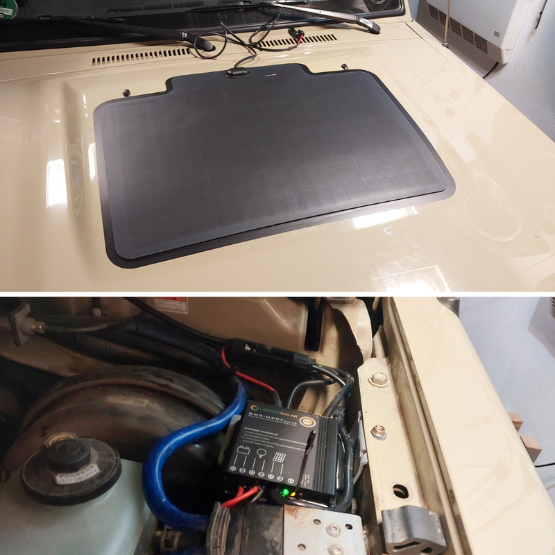 Load image into Gallery viewer, Toyota Land Cruiser 70 Series GRJ78 Lensun 60W Bonnet Solar Panel