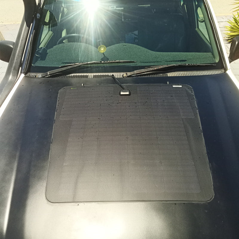 Load image into Gallery viewer, Toyota LandCruiser 100 Series J100 Lensun 100W Hood Flexible Solar Panel-4