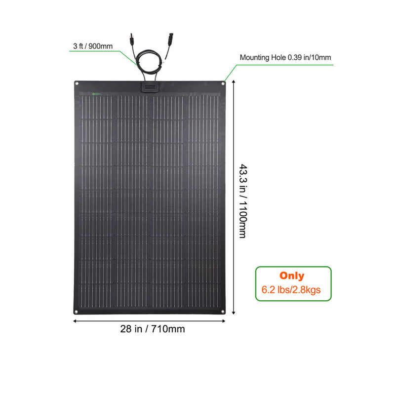 Load image into Gallery viewer, Lensun 150W 12V Black Flexible Solar Panel