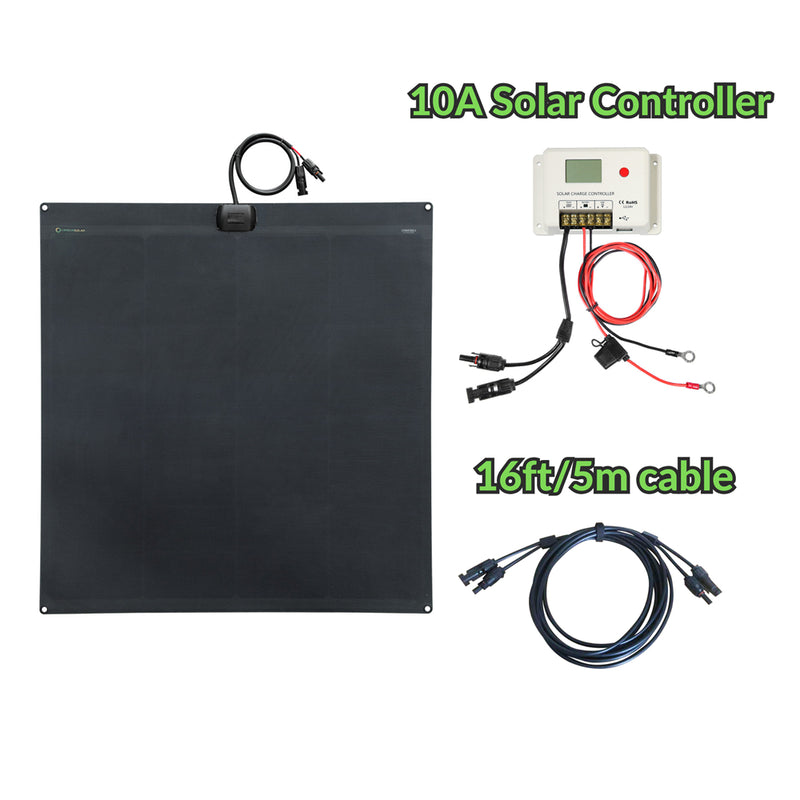 Load image into Gallery viewer, Lensun 120W Full Black Flexible Solar Panel, 25.8% Back Contact Solar Cell