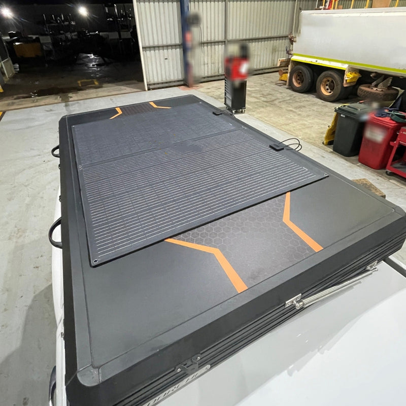 Load image into Gallery viewer, Lensun 300W(2x150w) Flexible Solar Panel Roof Tent Mounted