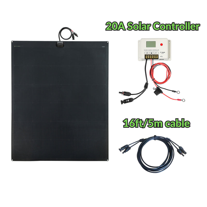 Load image into Gallery viewer, Lensun 240W Full Black Flexible Solar Panel, 25.8% Back Contact Solar Cell