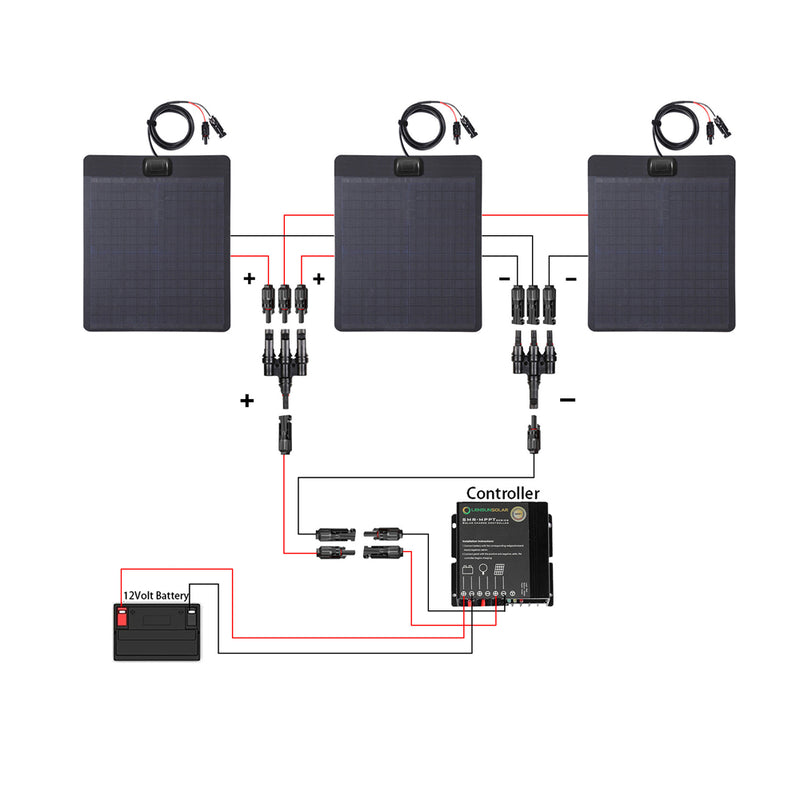 تحميل الصورة إلى عارض المعرض، lensunsolar-3-solar-panels-connect-in-parallel-1000