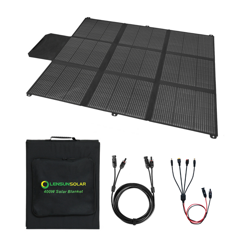 Load image into Gallery viewer, LensunSolar 400W 36V Solar Blanket for 24V Battery or Power Station