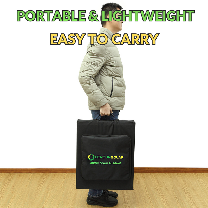 Load image into Gallery viewer, LensunSolar 400W 36V Solar Blanket for 24V Battery or Power Station