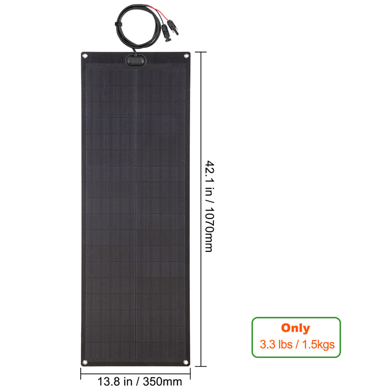 Load image into Gallery viewer, LensunSolar 55W Black 12V Flexible Solar Panel
