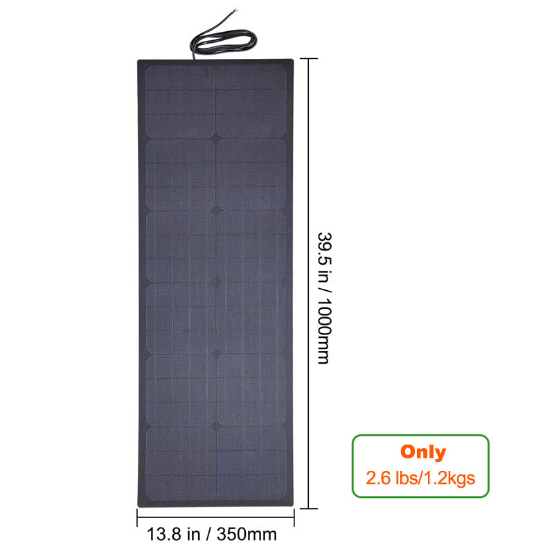 Load image into Gallery viewer, LensunSolar 55W 12V Flexible Solar Panel with Backside Cable