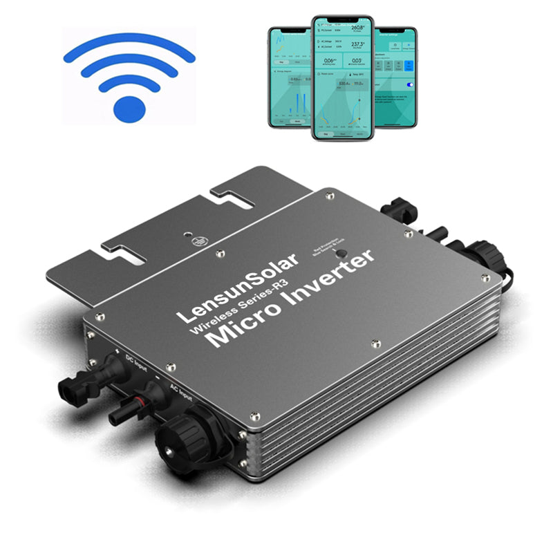 Load image into Gallery viewer, LensunSolar 600W Grid Tie Solar Inverter with WIFI Micro Inverter 230V 120V Auto Switch