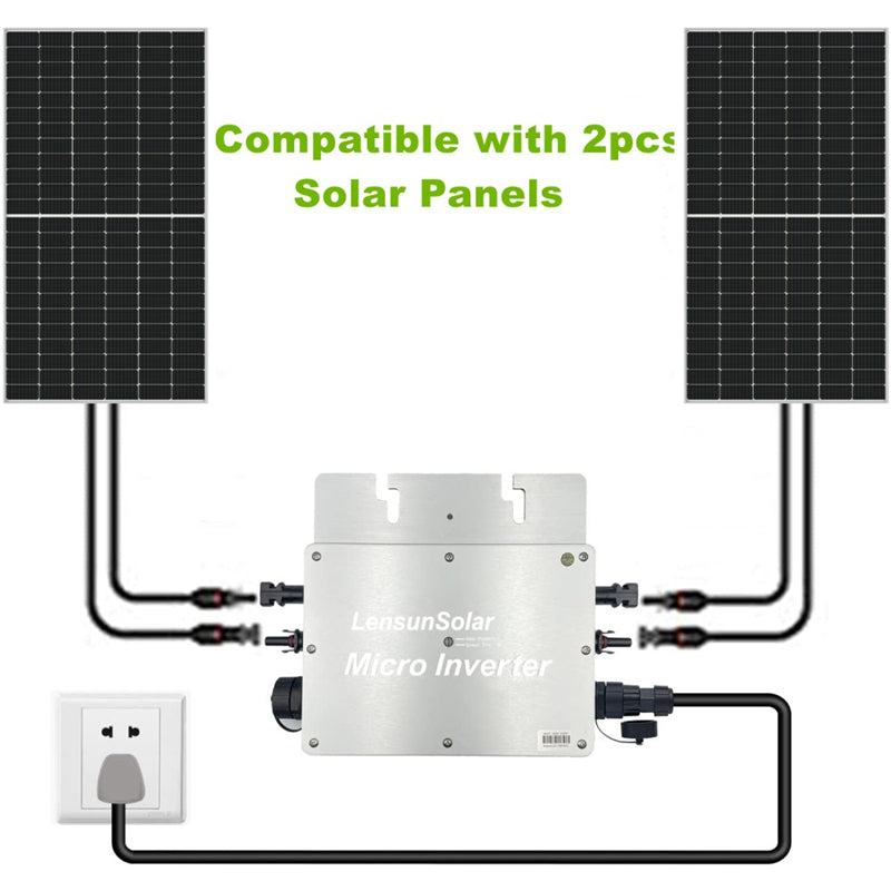 Load image into Gallery viewer, LensunSolar 600W Grid Tie Solar Inverter with WIFI Micro Inverter 230V 120V Auto Switch
