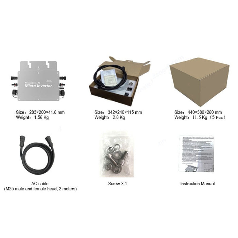 Load image into Gallery viewer, LensunSolar 600W Grid Tie Solar Inverter with WIFI Micro Inverter 230V 120V Auto Switch