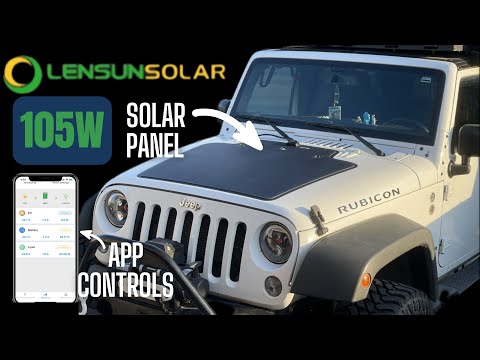 Close Look At Lensun Solar Hood Mounted Solar Panel & Charge Controller - Jeep JK | JKU | TJ | XJ From ATEM OFFROAD