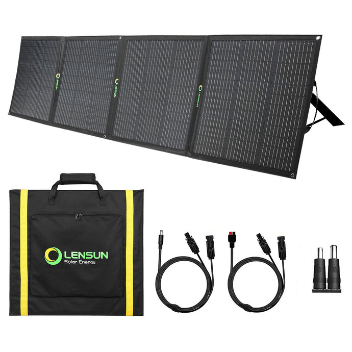 Lensun 200W ( 5 x 40W) 12V ETFE Flexible Folding Solar Panel with MC4 Connector, only 8kgs, for outdoor camping power supply