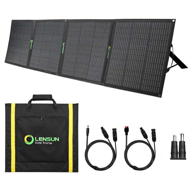 Lensun 200W ( 5 x 40W) 12V ETFE Flexible Folding Solar Panel with MC4 Connector, only 8kgs, for outdoor camping power supply