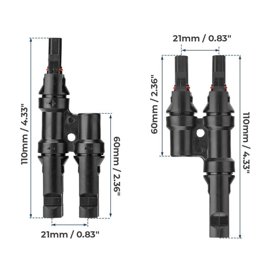 10 Pairs of 1F2M &1M2F Y Solar Panel Adapter/Connectors